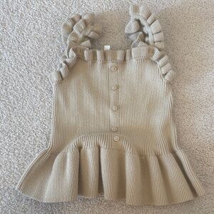 Janie and Jack Tan Ruffled Knit Top
